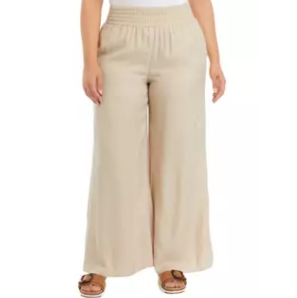Wide Leg Crinkle Pants 4x NWT